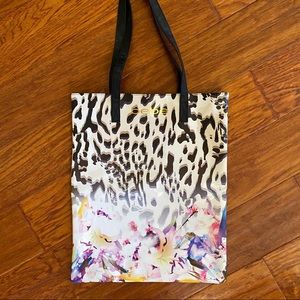 colorful animal print bebe tote bag